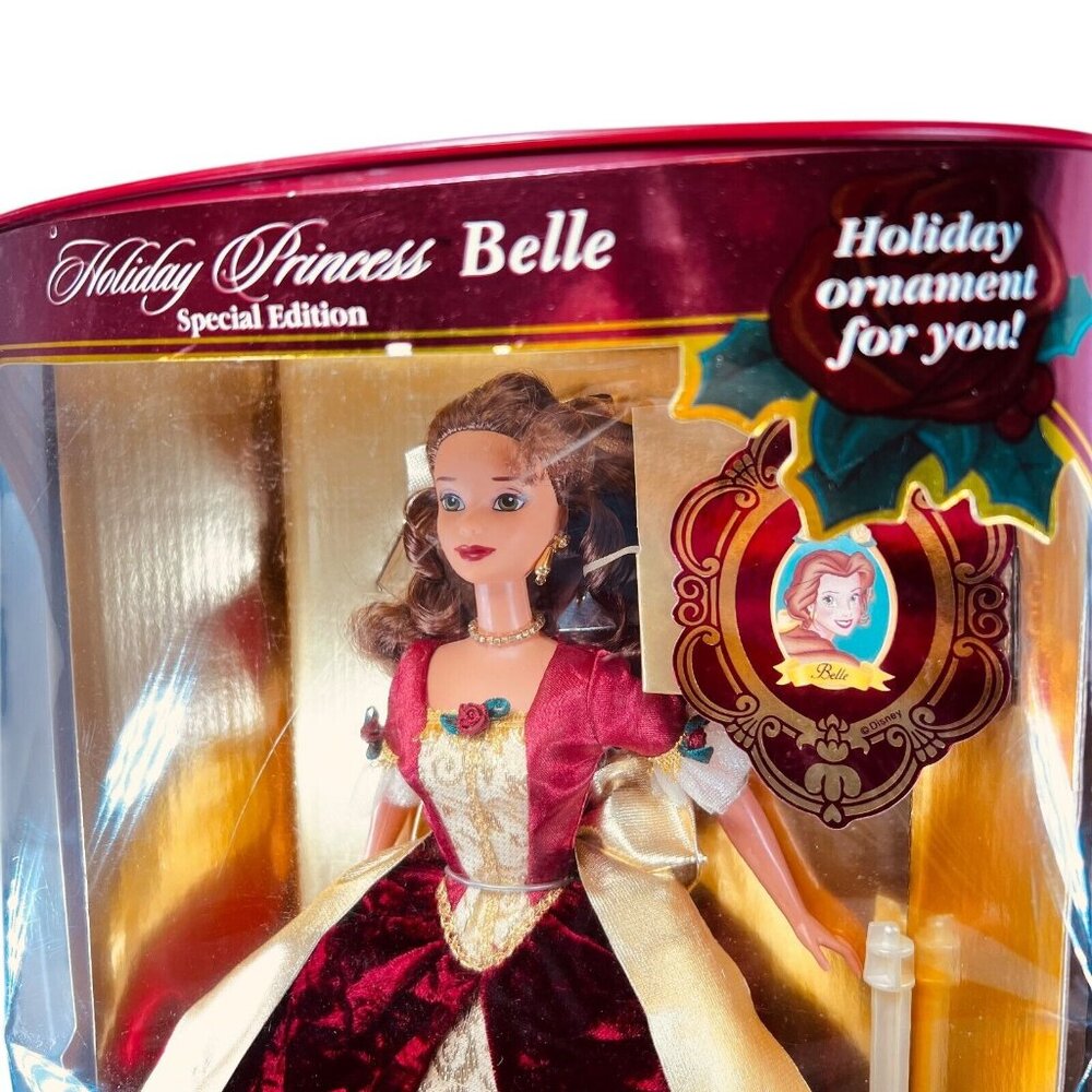 Vtg Holiday Princess Belle Disney 1997 Beauty and the Beast Doll 16710 NIB NRFB - Picture 2 of 6